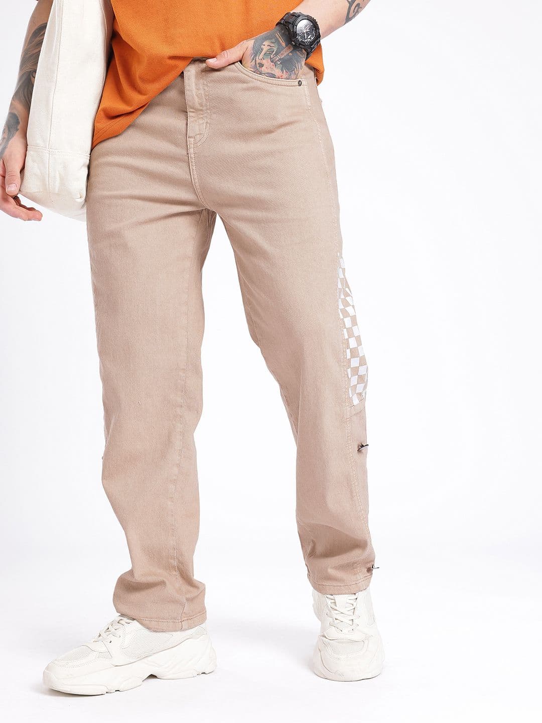 glitchez Men Relaxed Fit Printed Stretchable Jeans - view 1
