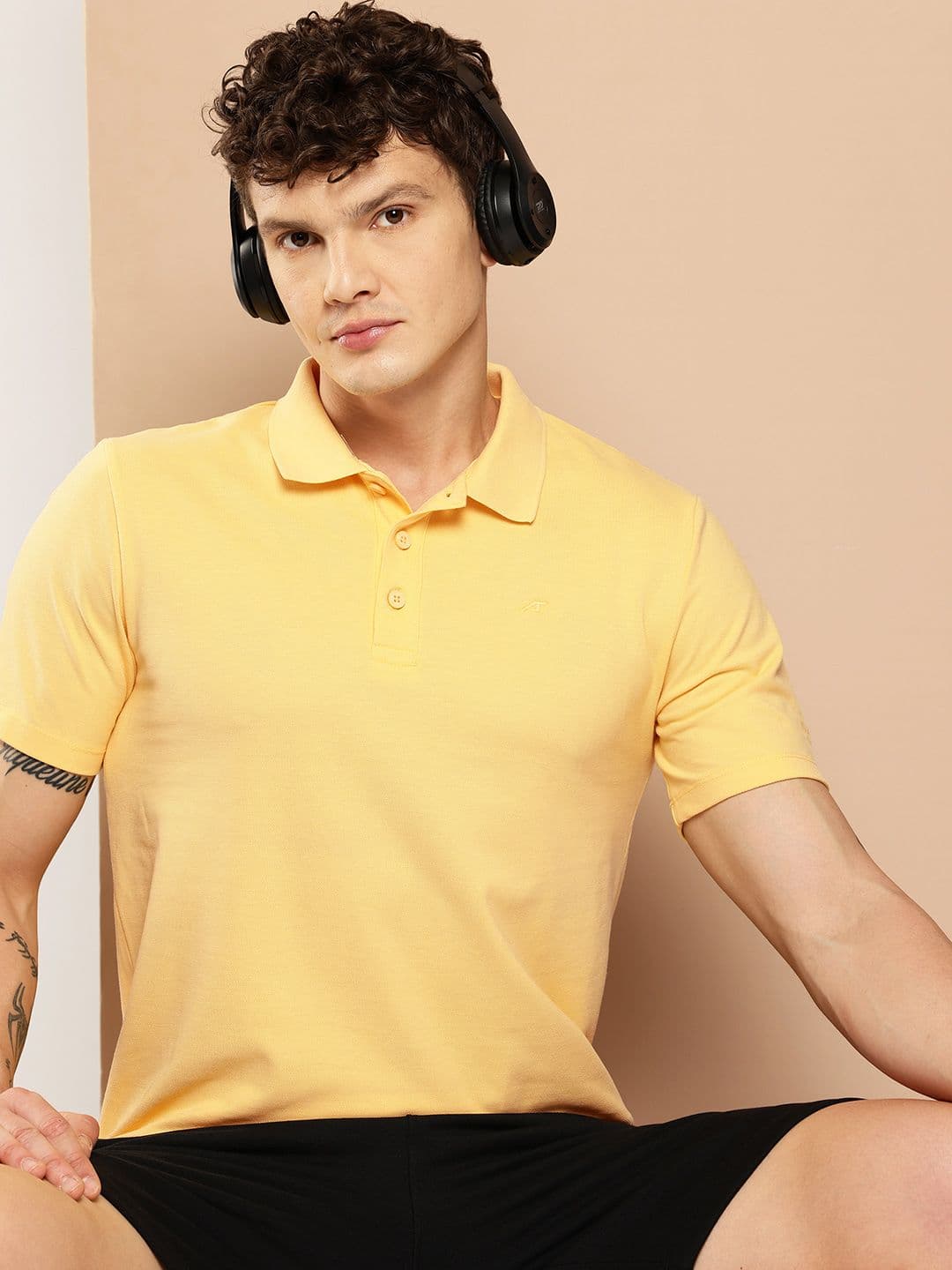 Alcis Men Polo Collar Dry Tech T-shirt - view 1