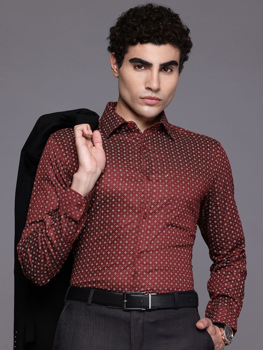 Raymond Pure Cotton Slim Fit Floral Printed Formal Shirt - view 1