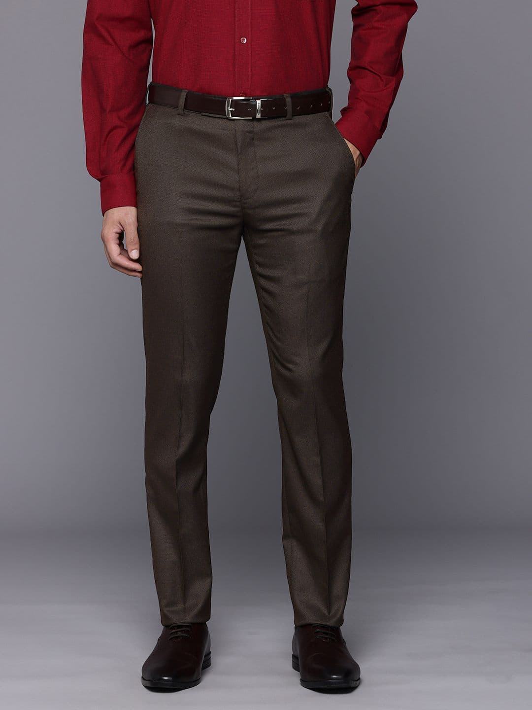 Raymond Men Textured Slim Fit Formal Trousers - view 1