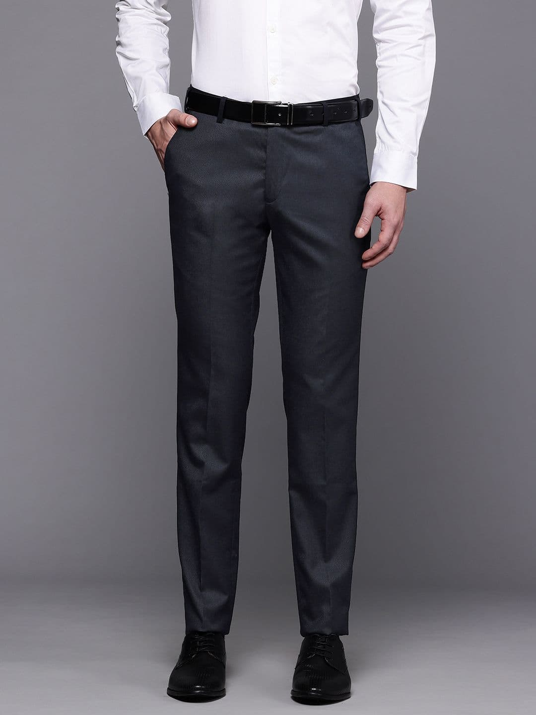 Raymond Men Textured Slim Fit Formal Trousers - view 1