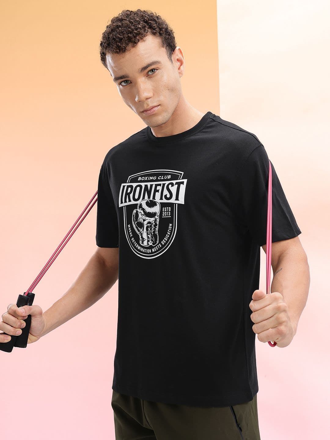 HRX by Hrithik Roshan Typography Printed Training T-shirt - view 1