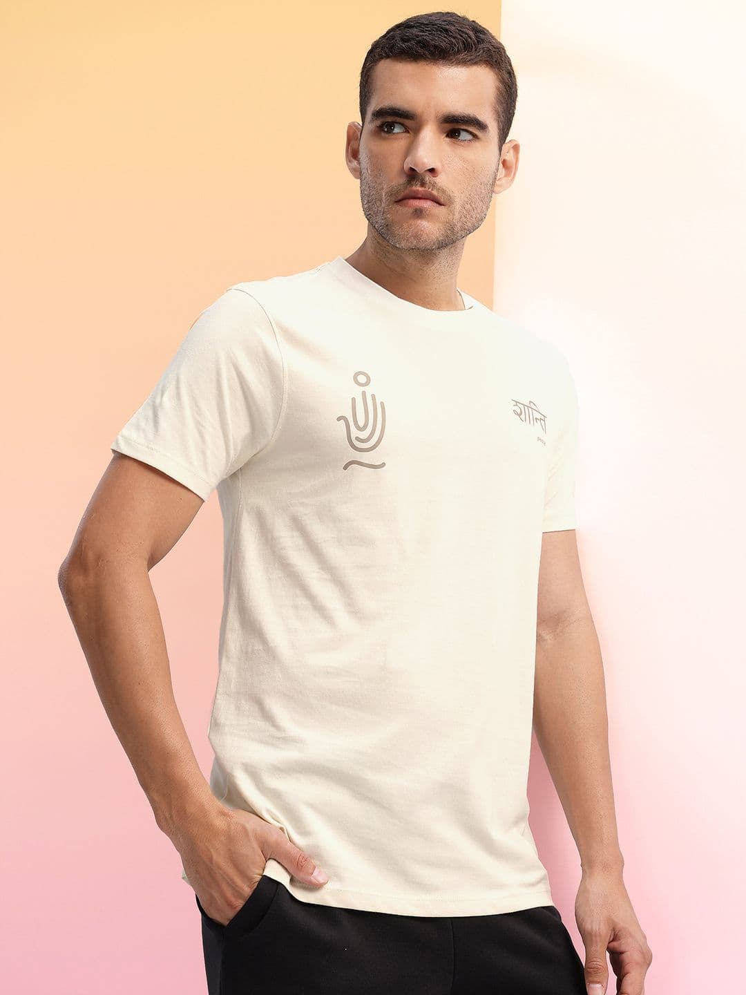 HRX by Hrithik Roshan Typography Printed Pure Cotton Yoga T-shirt - view 1