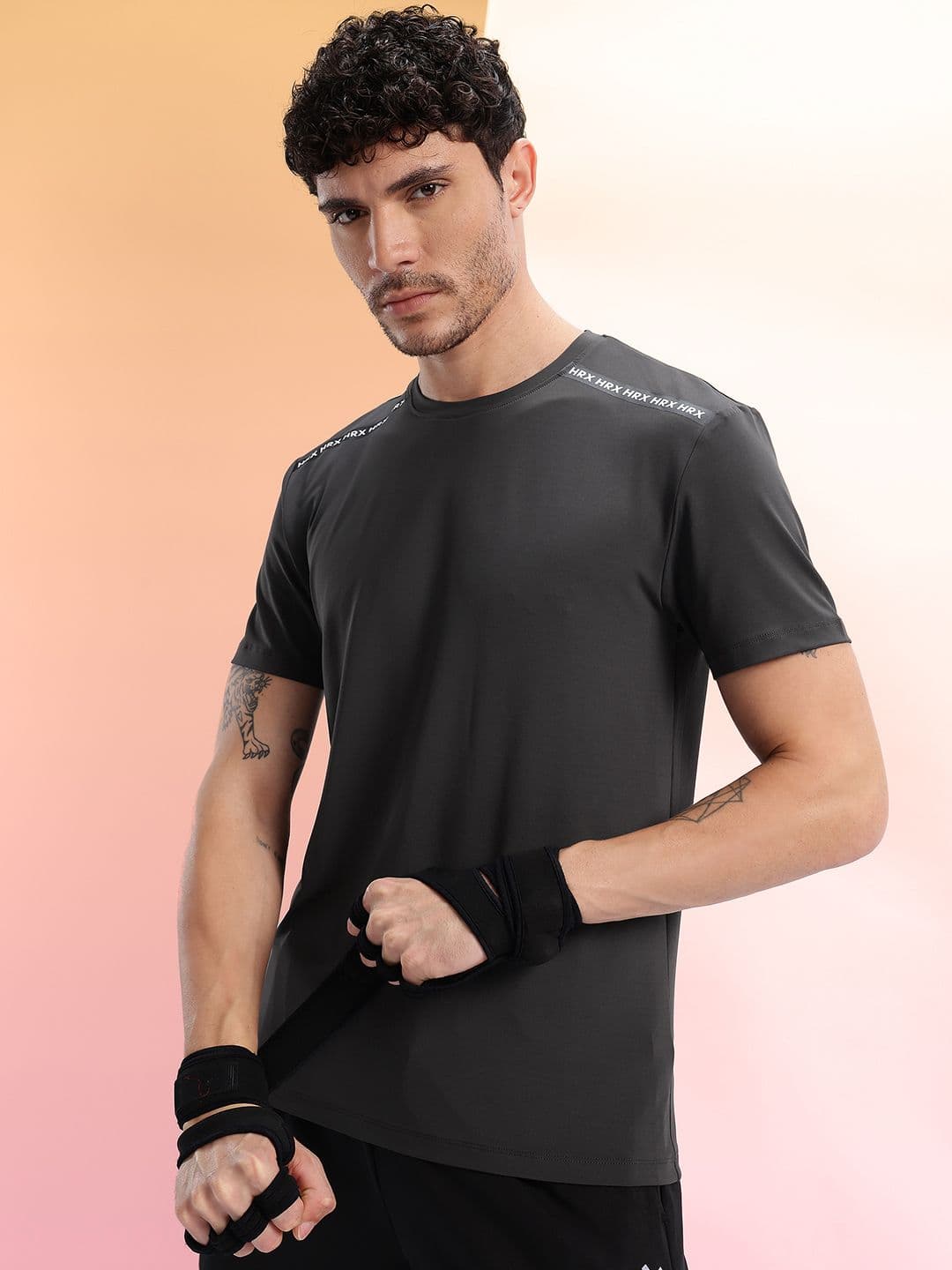 HRX by Hrithik Roshan Typography Printed Rapid-Dry Training T-shirt - view 1