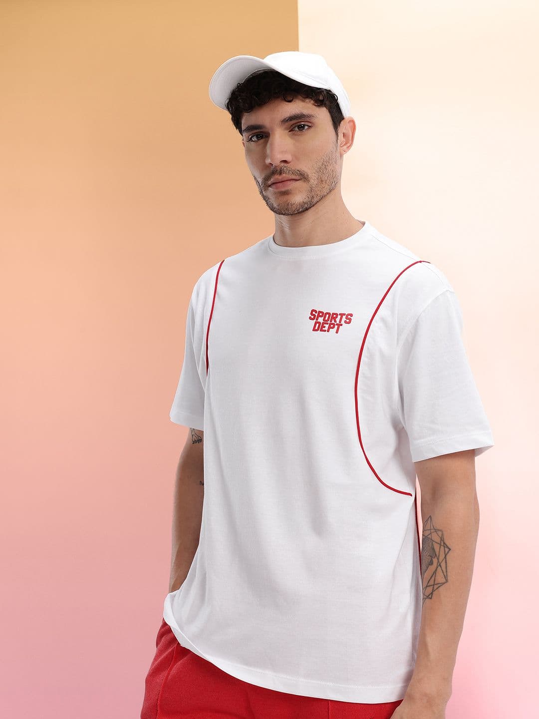 HRX by Hrithik Roshan Contrast Stitch Lifestyle T-shirt - view 1