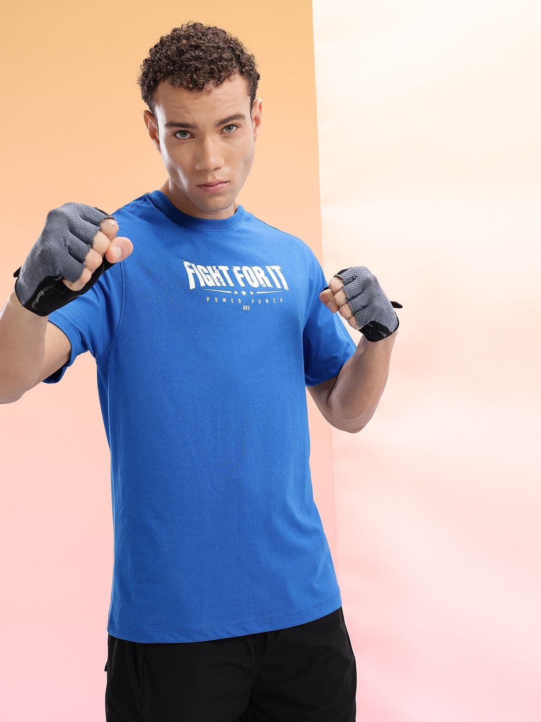 HRX by Hrithik Roshan Typography Printed Training T-shirt - view 1