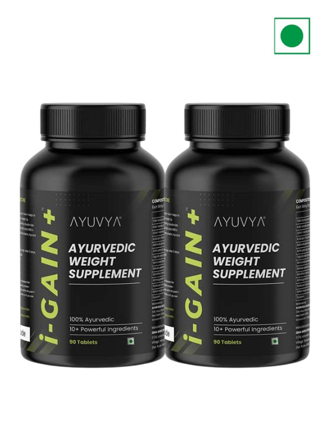 Ayuvya Set Of 2 i-Gain+ Ayurvedic Weight Gain & Muscle Gain Tablets - 90 Tablets Each - view 1