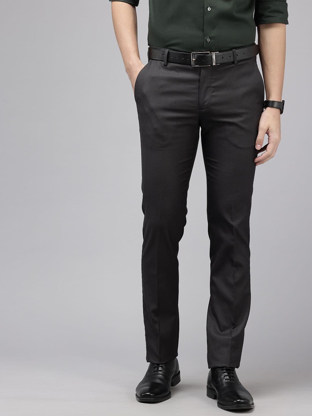 Arrow Men Hudson Tapered Fit Checked Formal Trousers - view 1
