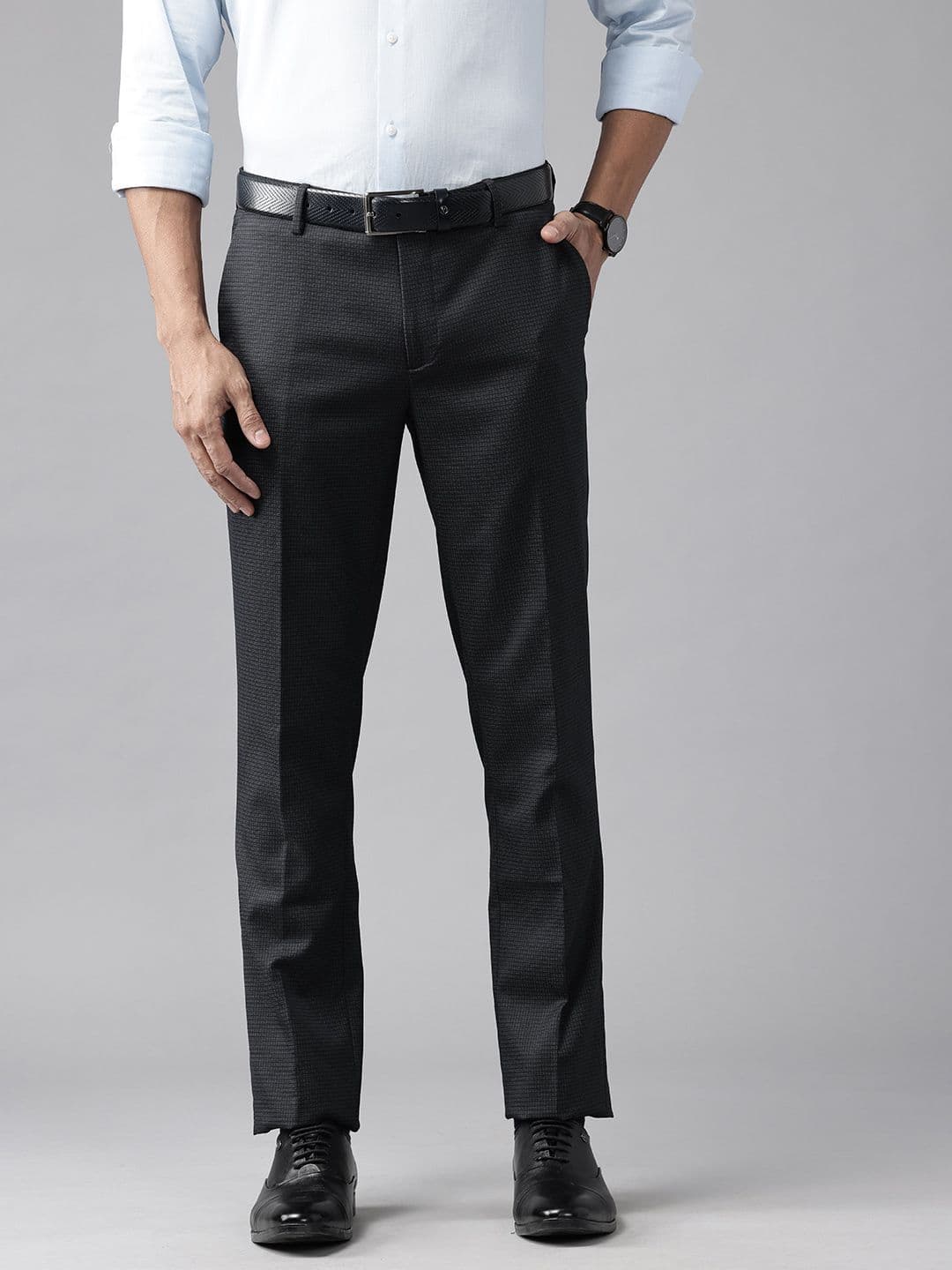 Arrow Men Textured Tapered Fit Formal Trousers - view 1