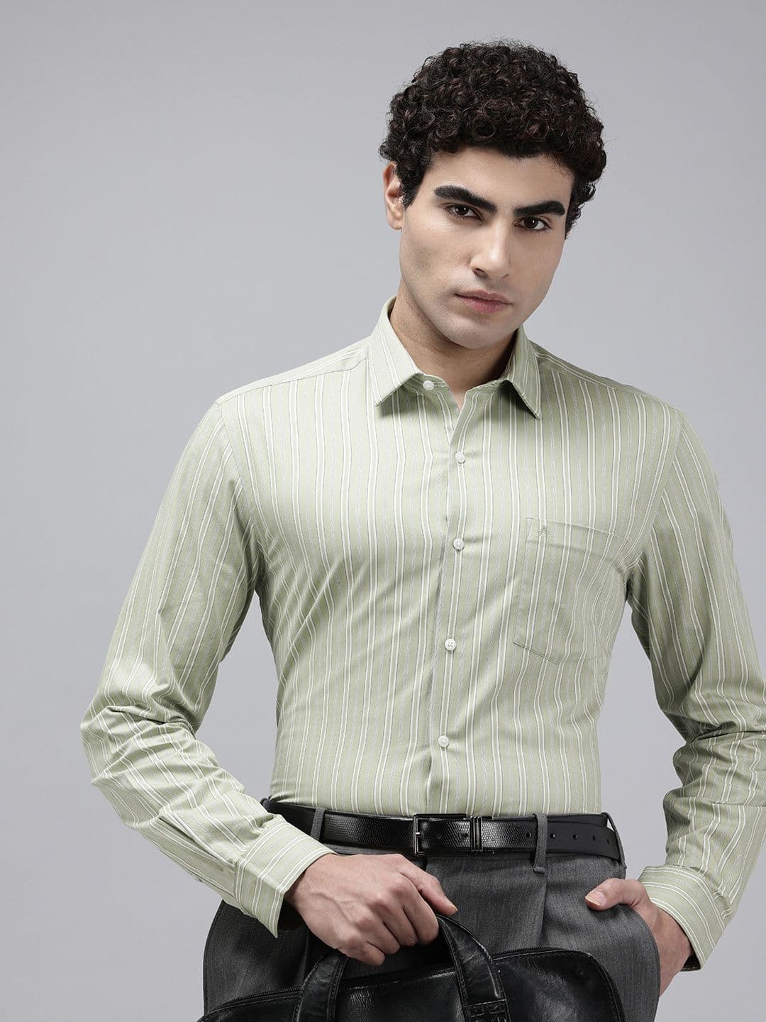 Arrow Pure Cotton Manhattan Slim Fit Striped Formal Shirt - view 1