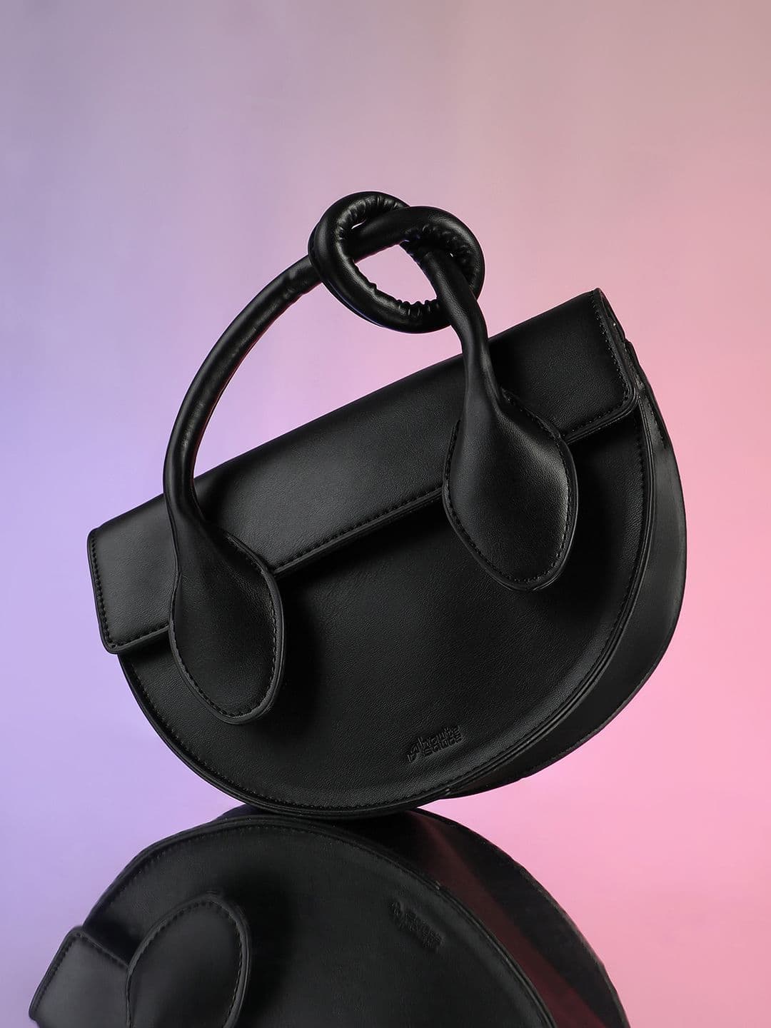 HAUTE SAUCE Women Solid Half Moon Leather Handheld Bag - view 1