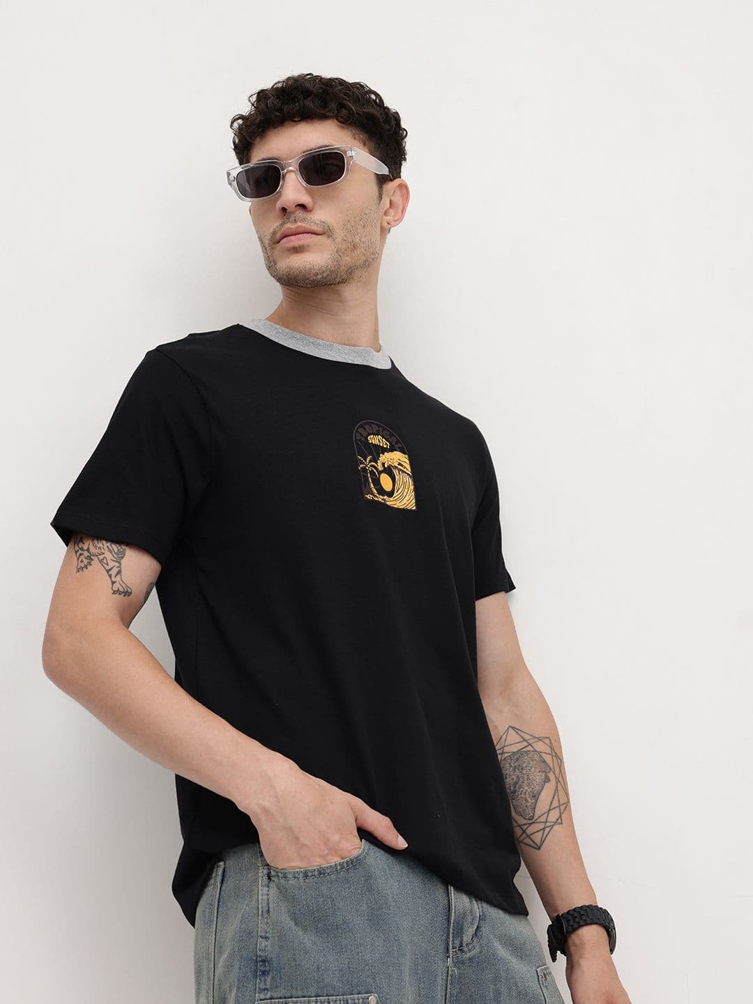 The Roadster Lifestyle Co. Solid Regular-Fit T-shirt - view 1