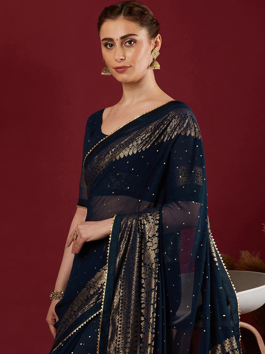 KALINI Women Woven Design Saree With Unstiched Blouse Piece - view 1