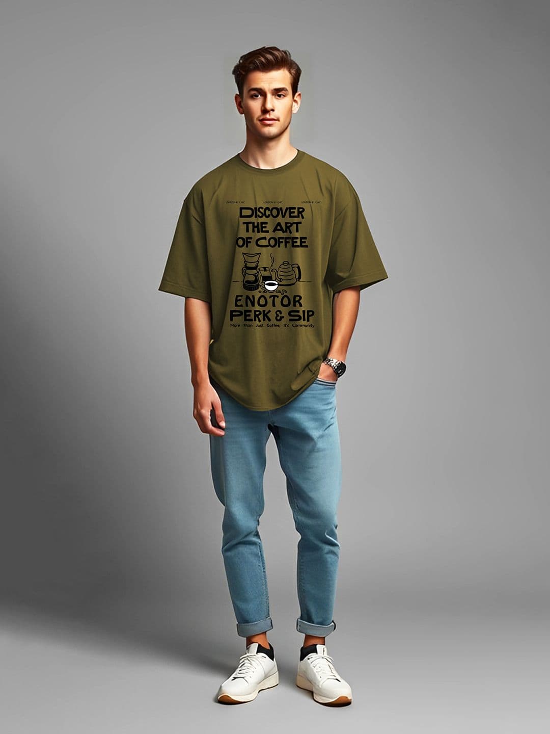 AUSK Men Graphic Printed Round Neck Oversized T-shirt - view 1