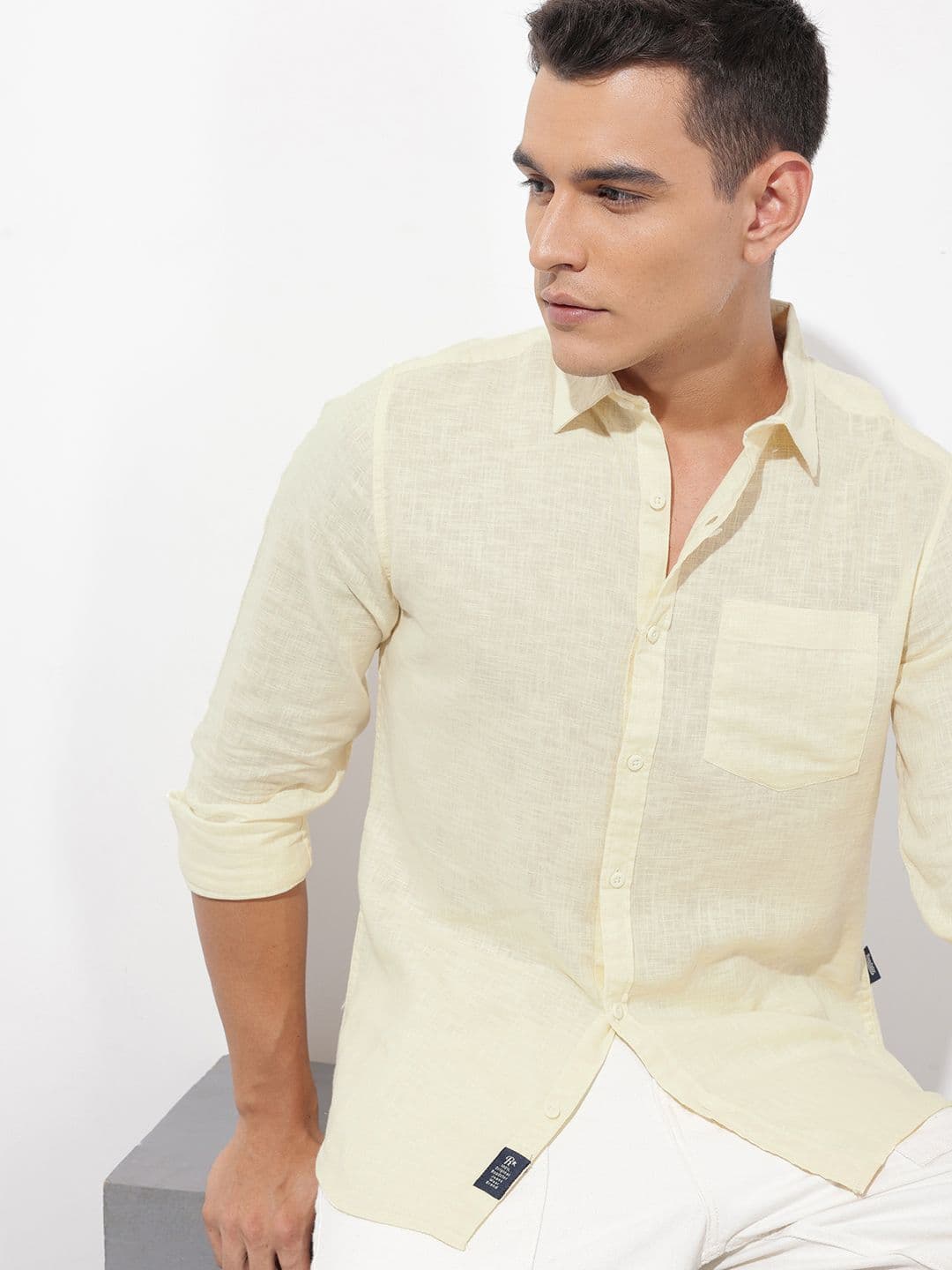 The Roadster Lifestyle Co. Solid Cotton Linen Shirt - view 1