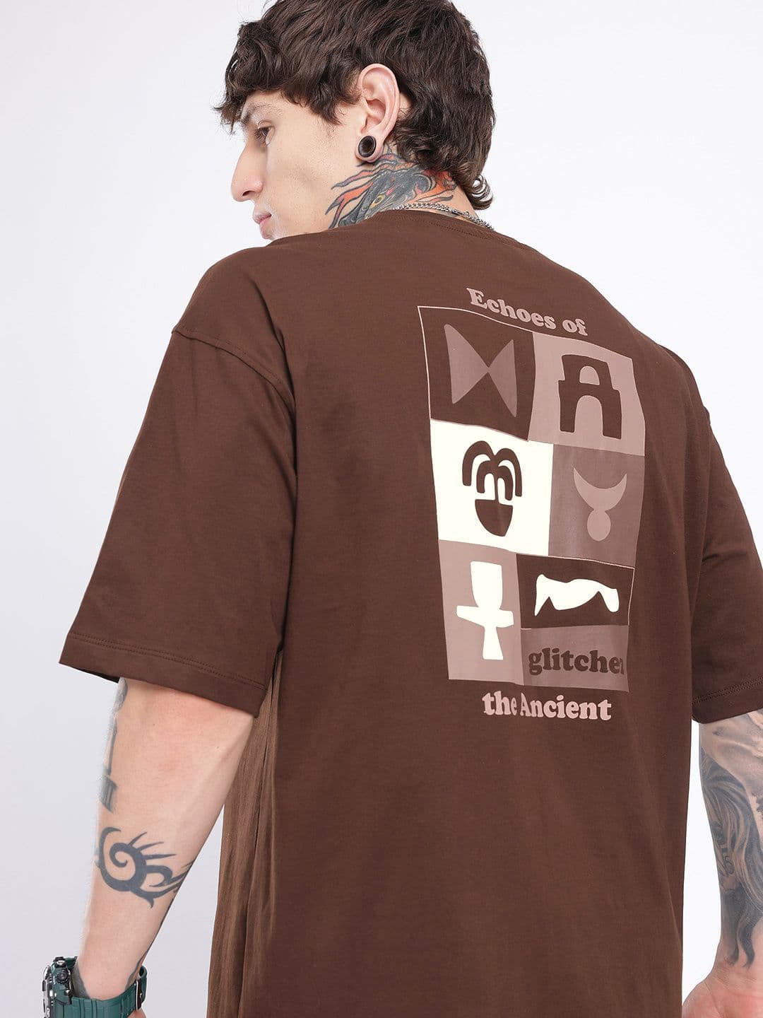 glitchez Men Graphic Drop-Shoulder Oversized T-shirt - view 1