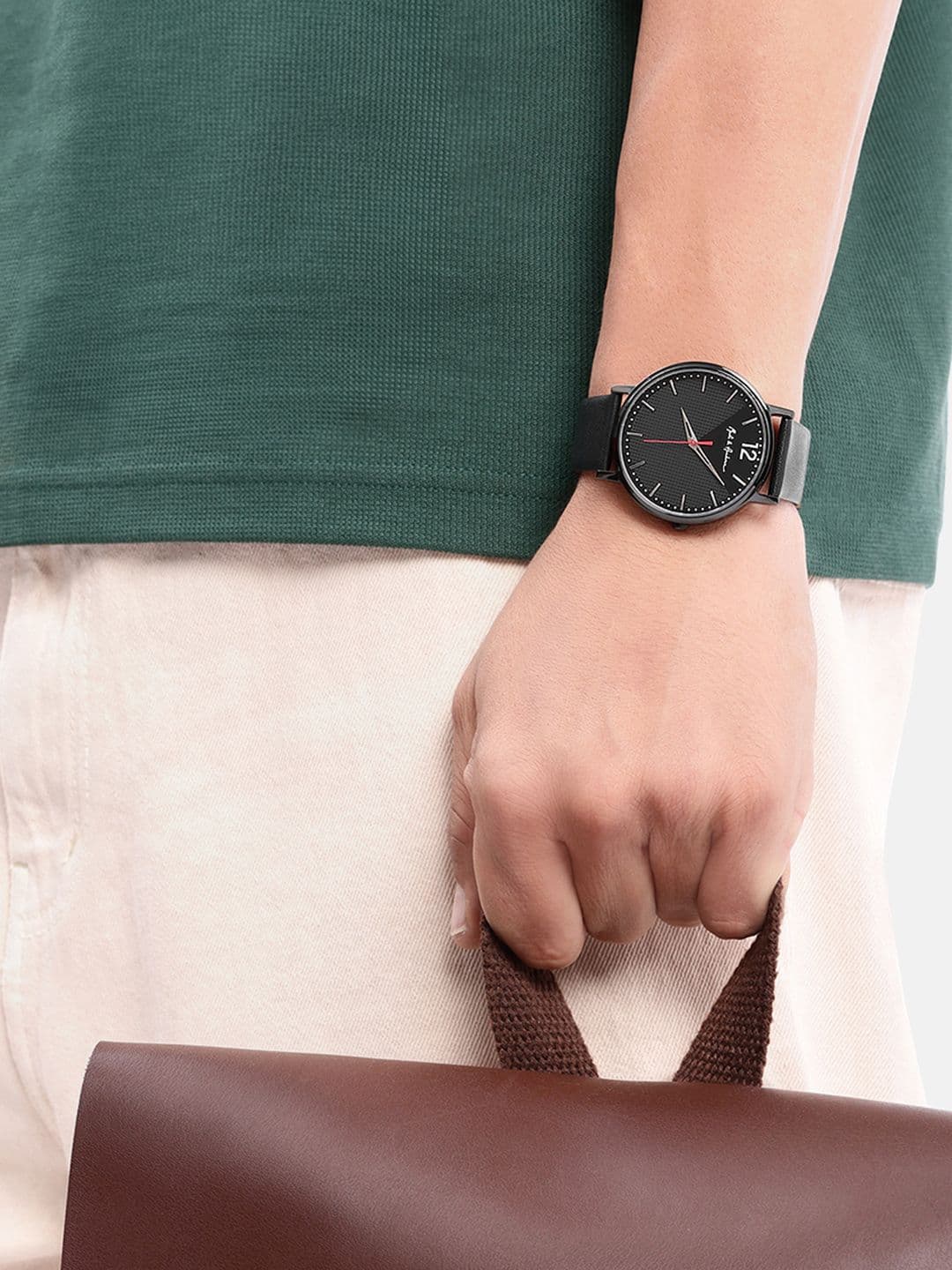 Mast & Harbour Unisex Brass Dial & Leather Straps Analogue Watch - view 1