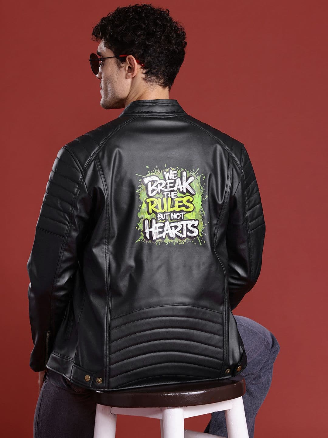 Leather Retail Lightweight Biker Jacket - view 1