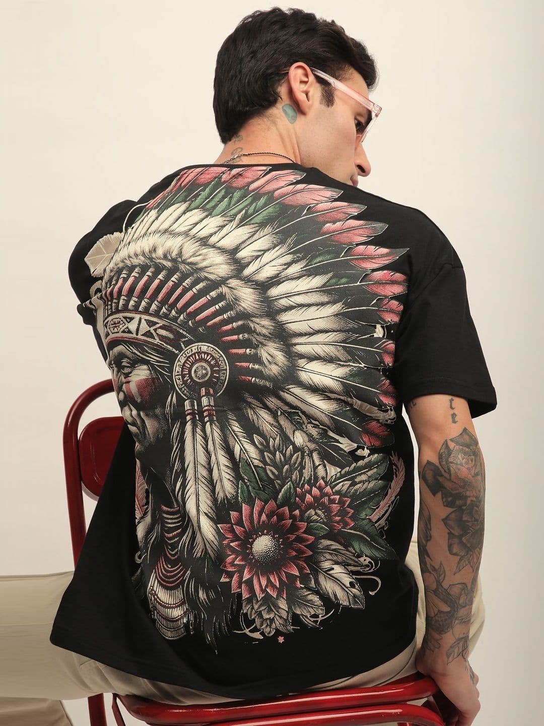 Stormborn Men Drop-Shoulder Printed Cotton Oversized Tshirt - view 1
