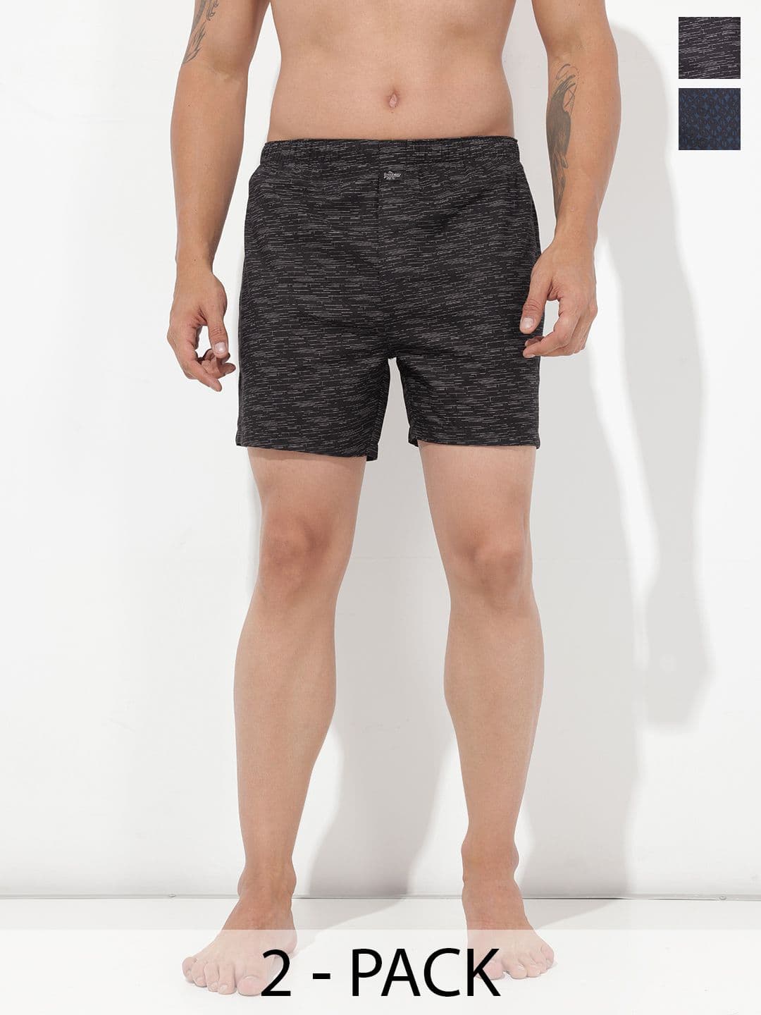 The Roadster Life Co. Pack Of 2 Printed Pure Cotton Boxers - view 1