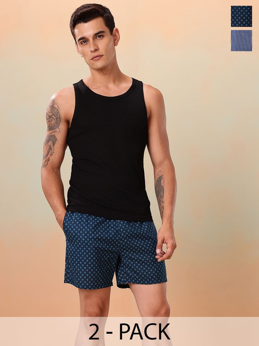Mast & Harbour Men Pack of 2 Printed Boxers - view 1