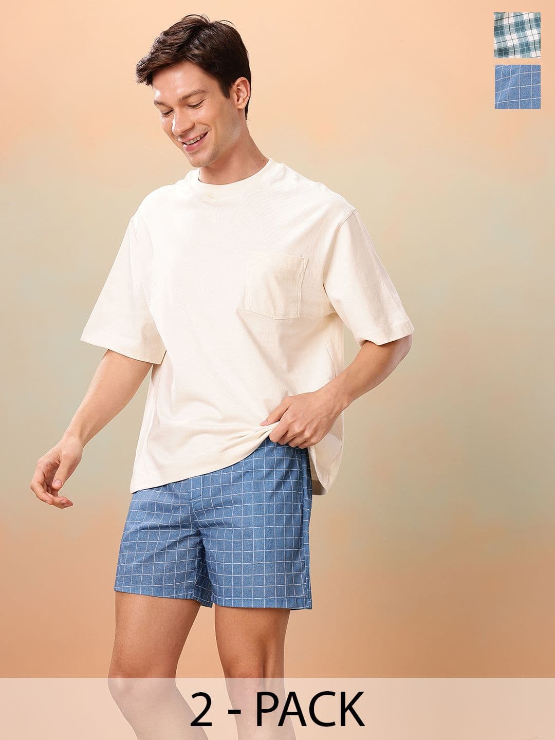Mast & Harbour Men Pack Of 2 Assorted Pure Cotton Boxers - view 1