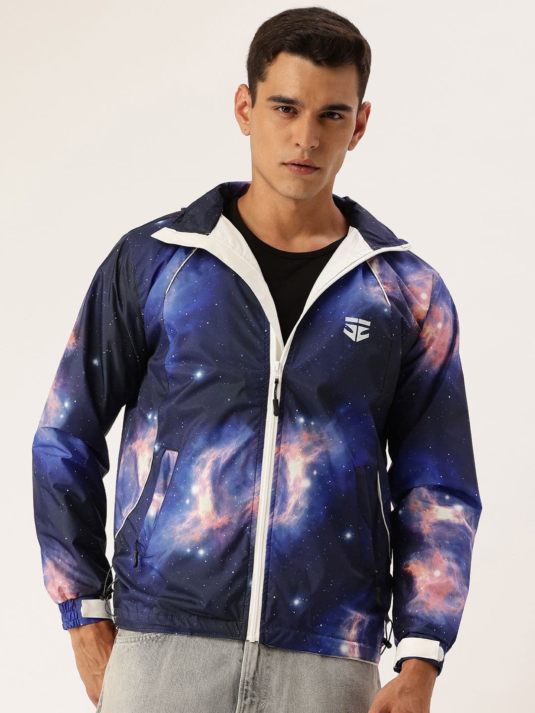 FIFTY TWO Printed Hooded Rain Jacket - view 1