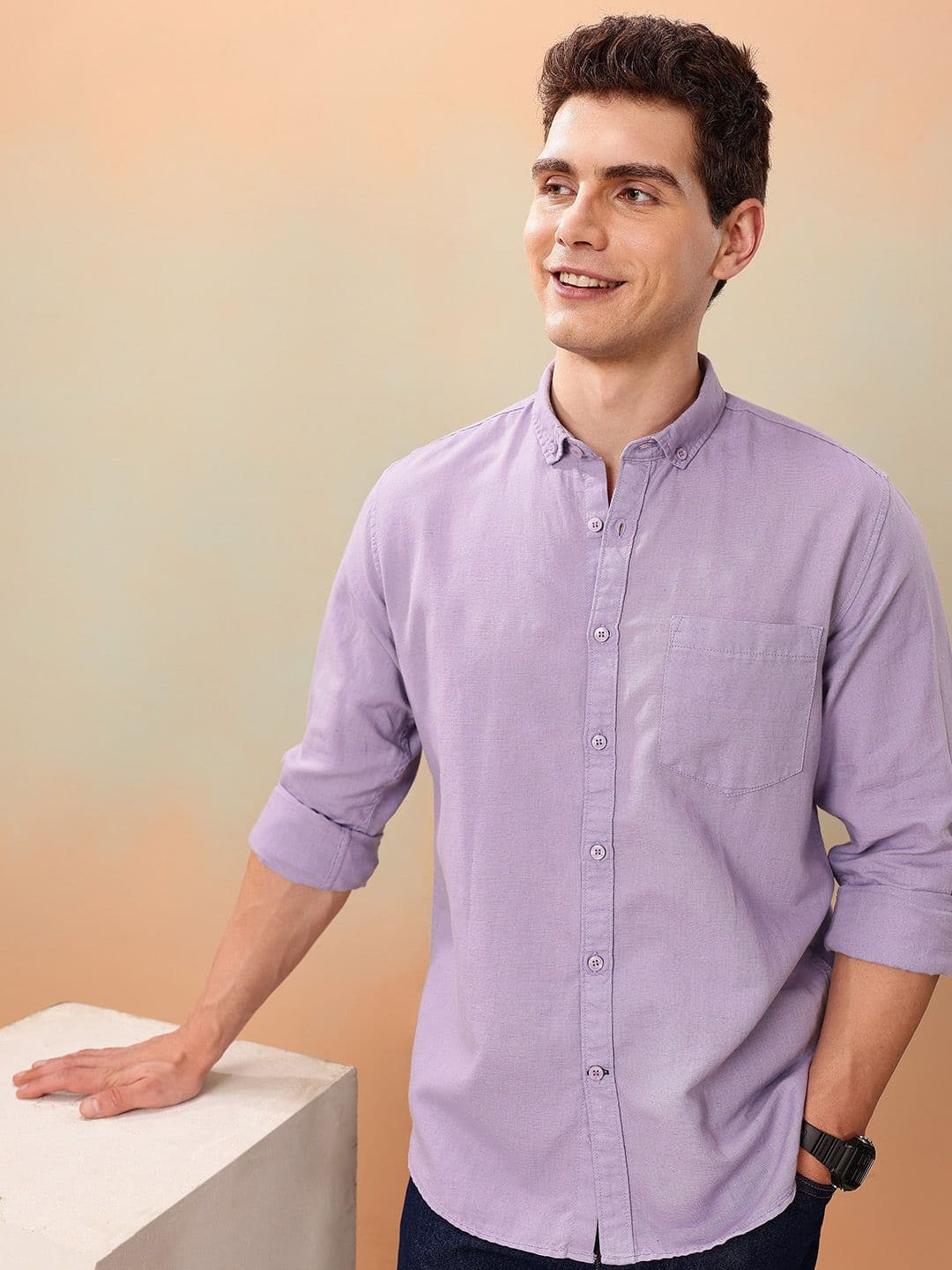 Mast & Harbour Men Standard Linen Cotton Casual Shirt - view 1