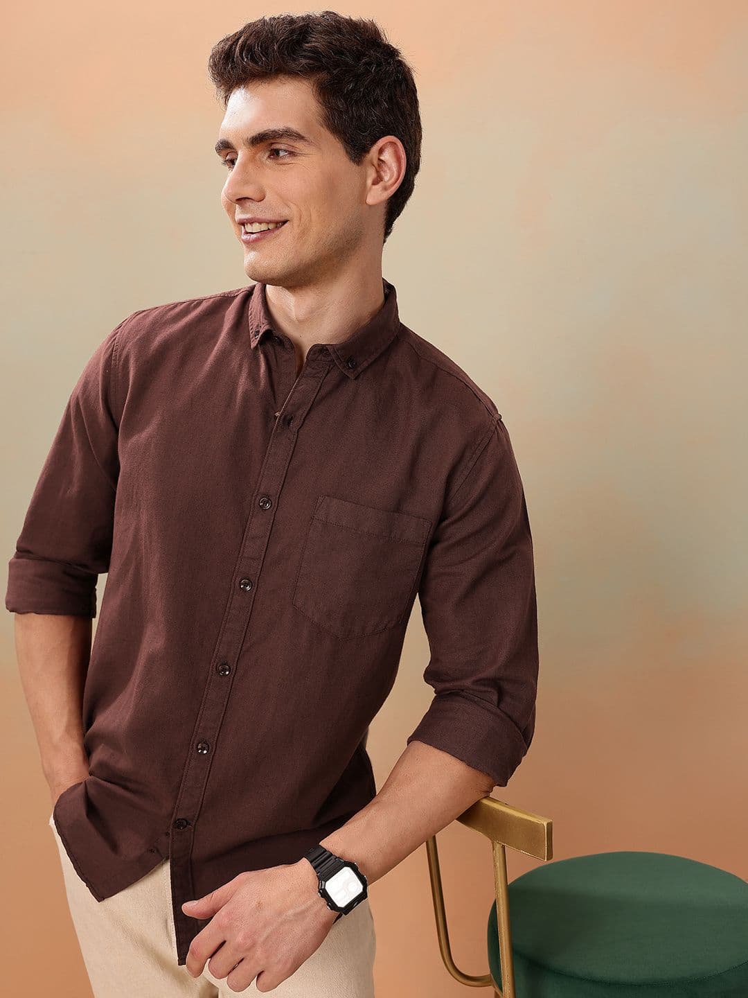 Mast & Harbour Men Standard Linen Cotton Casual Shirt - view 1