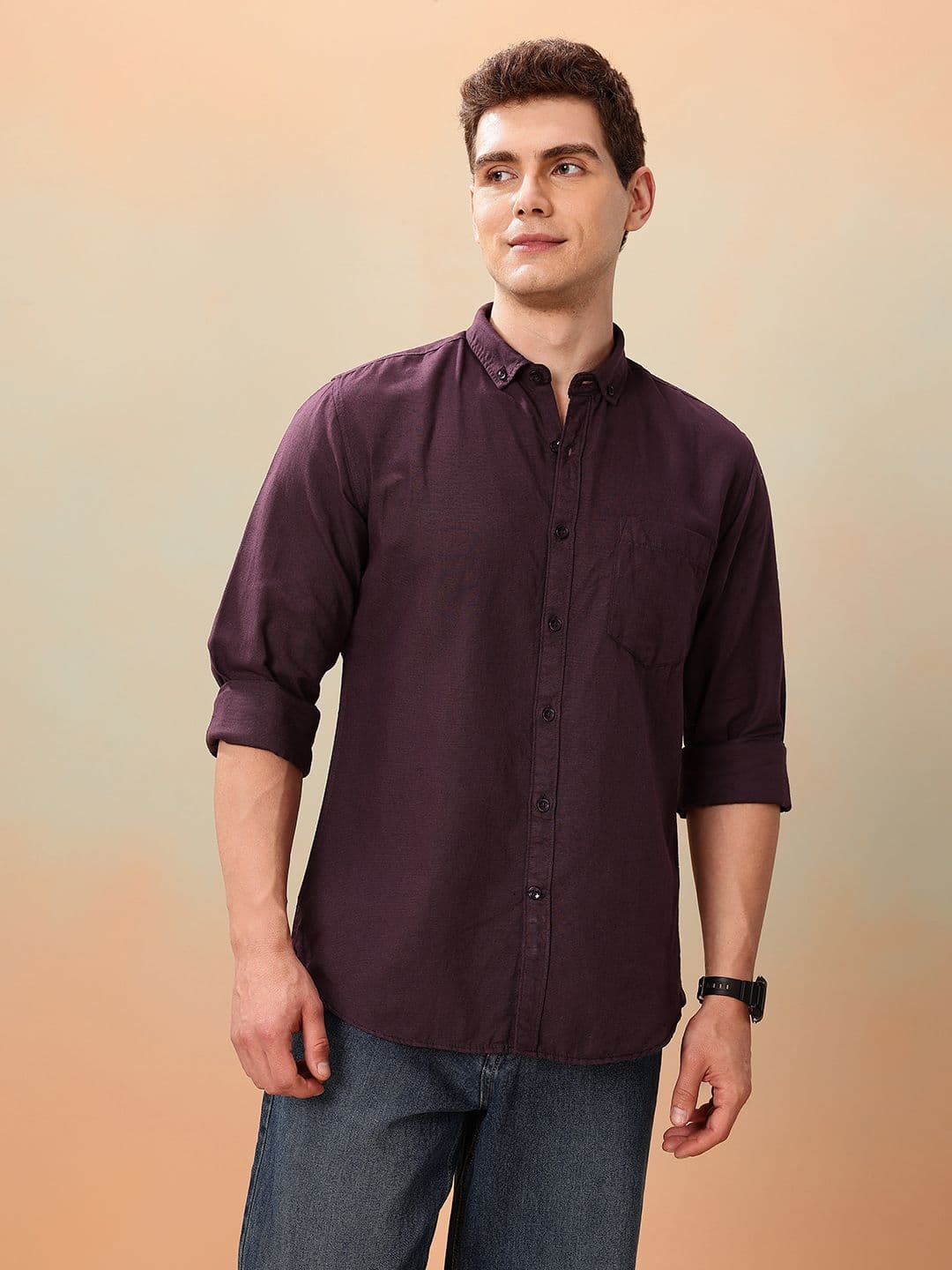 Mast & Harbour Men Standard Linen Cotton Casual Shirt - view 1