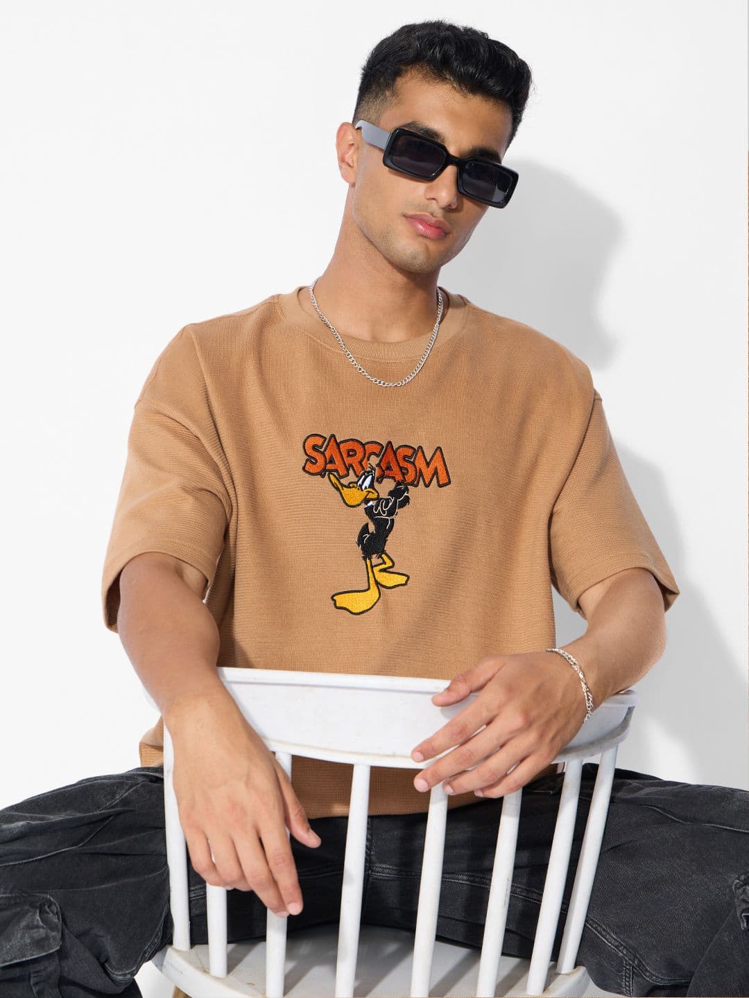 The Souled Store Men Oversized Looney Tunes Beige Tshirts - view 1