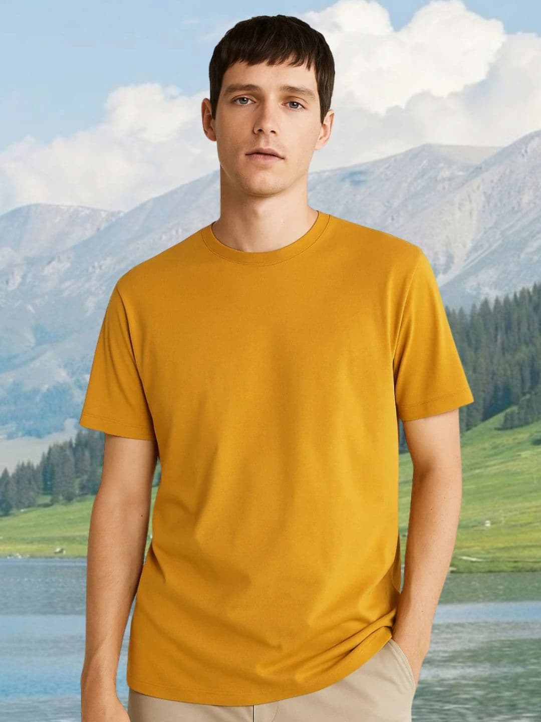 NOBERO Men Solid Regular Fit Cotton T-shirt - view 1