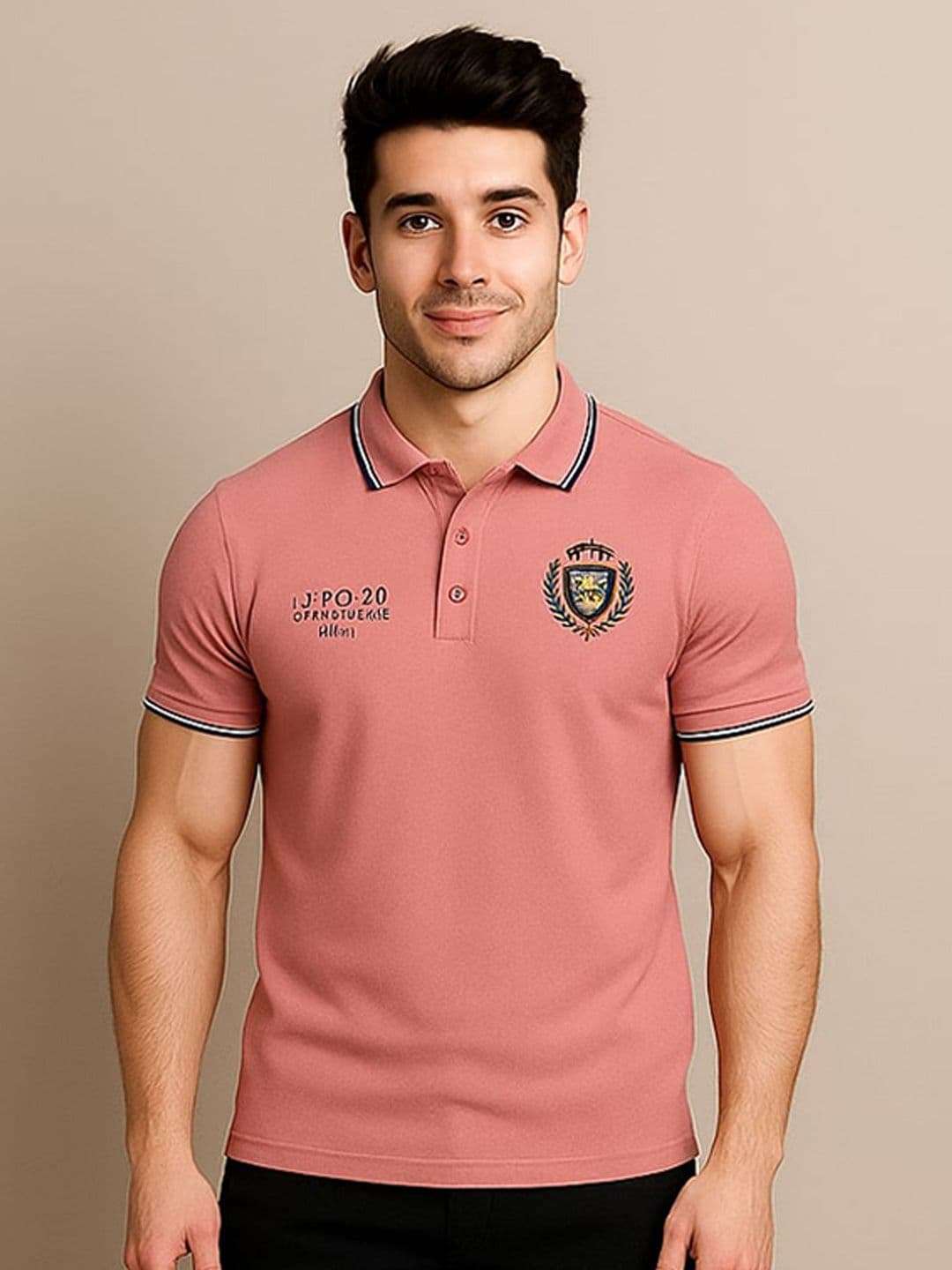 R.Code by The Roadster Life Co. Polo Collar Cotton regular Fit T-shirt - view 1