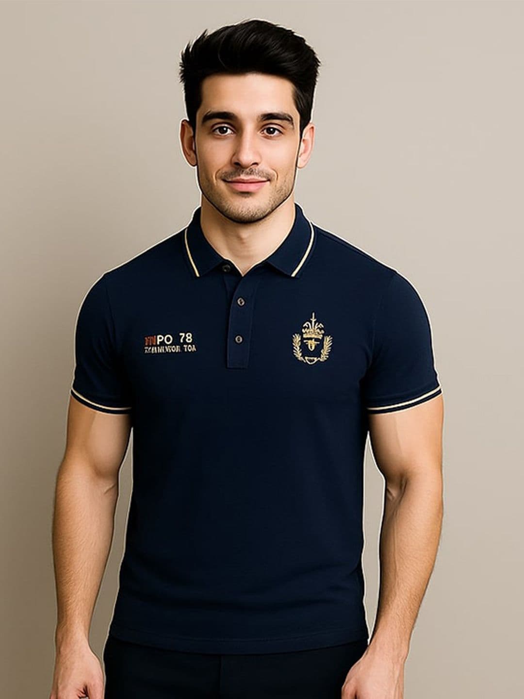 R.Code by The Roadster Life Co. Polo Collar Cotton regular Fit T-shirt - view 1