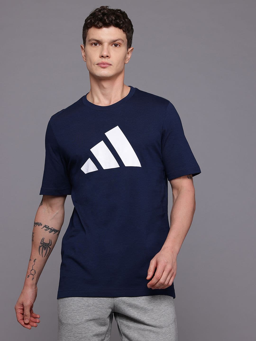 ADIDAS Brand Logo Printed Pure Cotton T-shirt - view 1