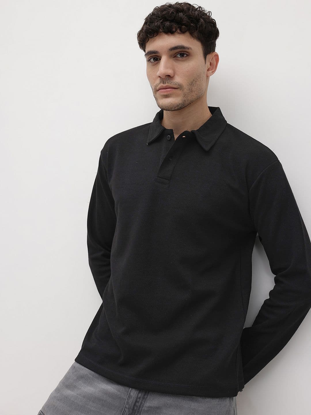 The Roadster Lifestyle Co. Solid Polo Collar T-shirt - view 1