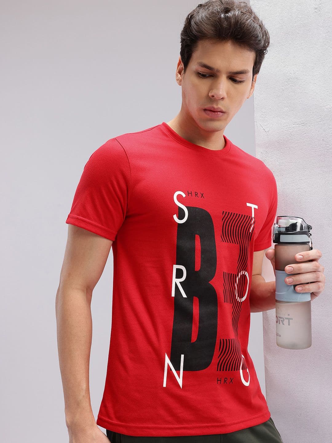 HRX by Hrithik Roshan Typography Printed Running T-shirt - view 1
