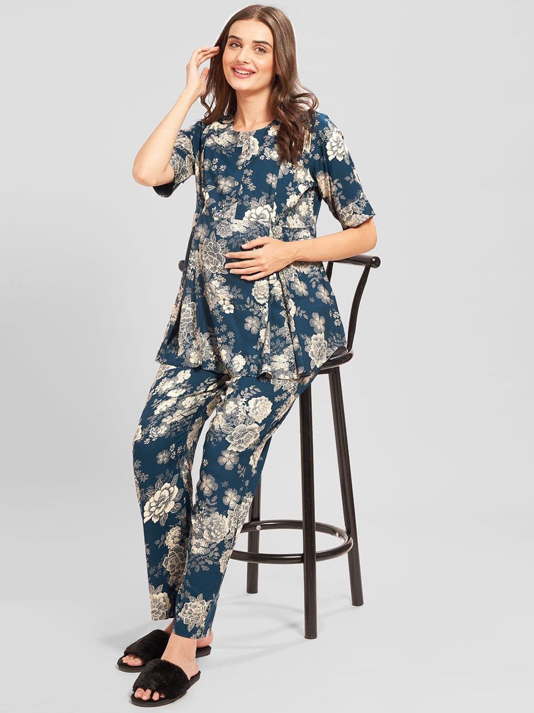 AV2 Printed Round Neck Top With Trousers Maternity Co-Ords Set - view 1