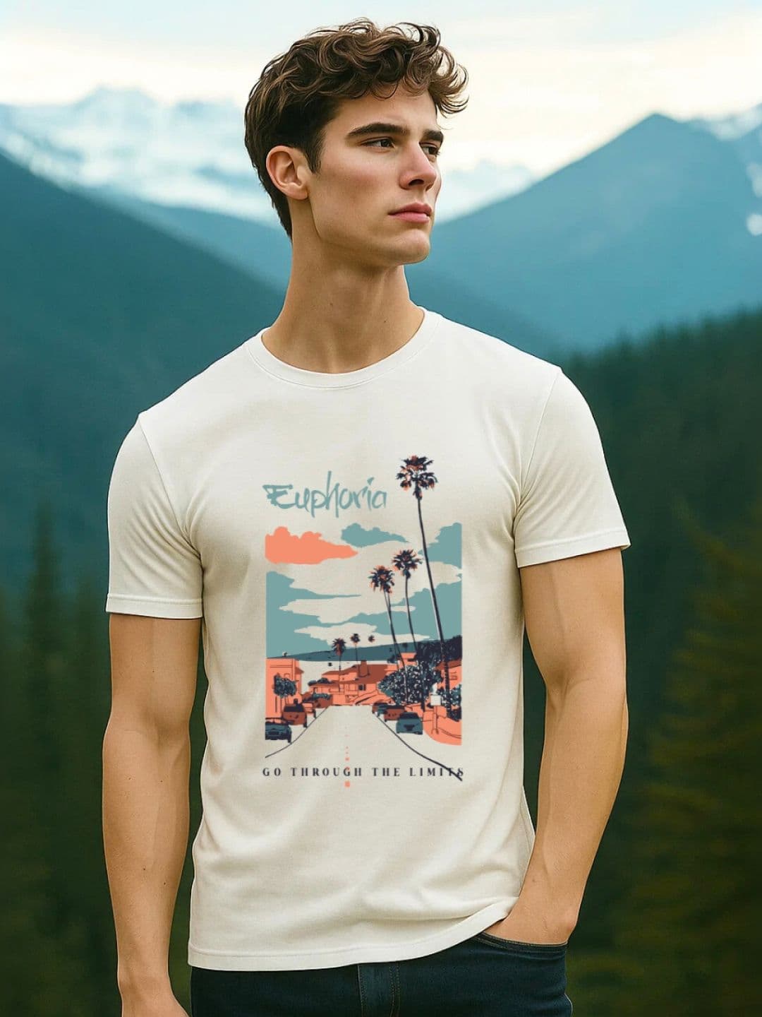 NOBERO Men Cotton Graphic Printed T-shirt - view 1