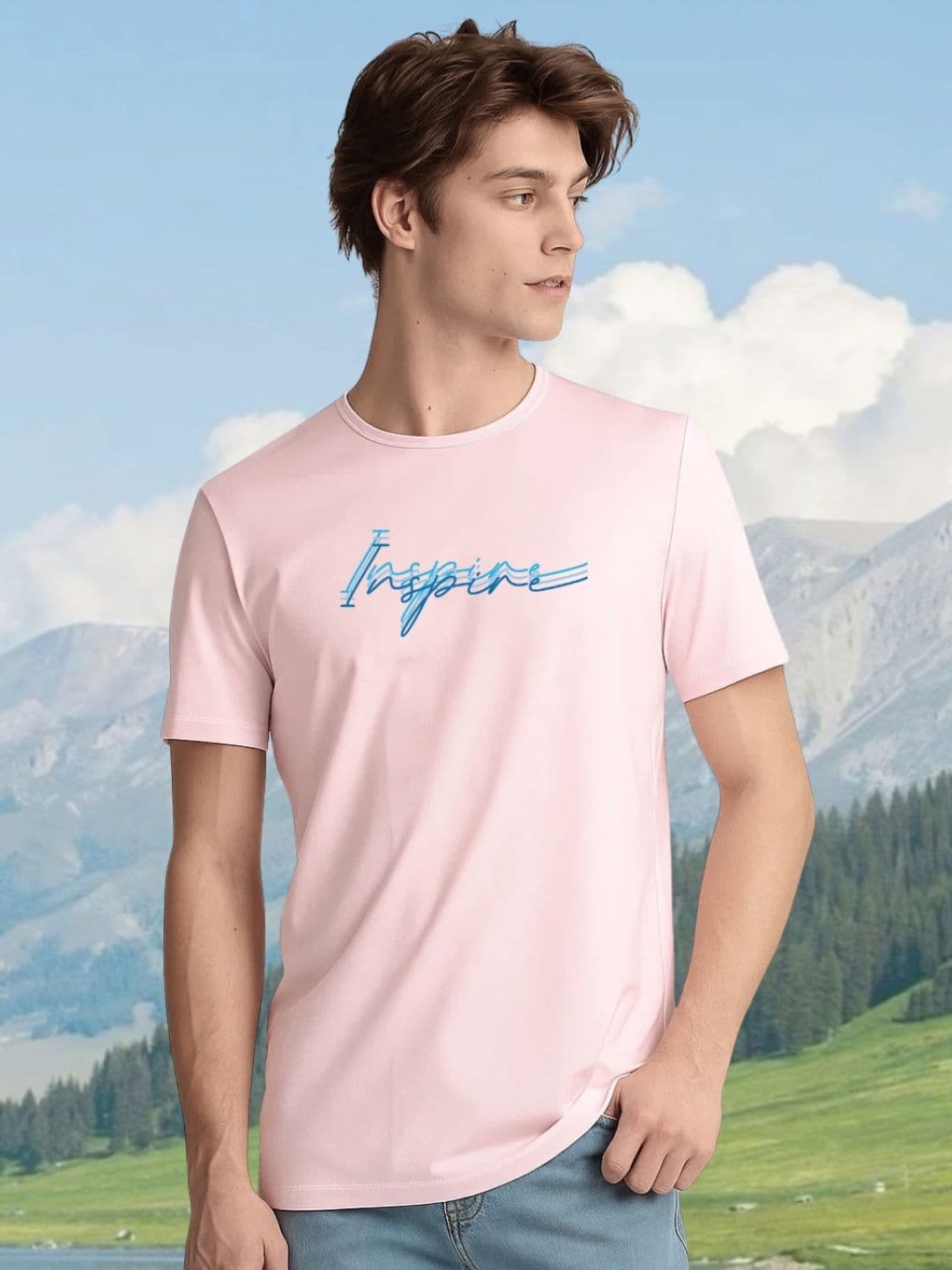 NOBERO Typography Printed Round Neck Pure Cotton T-Shirt - view 1