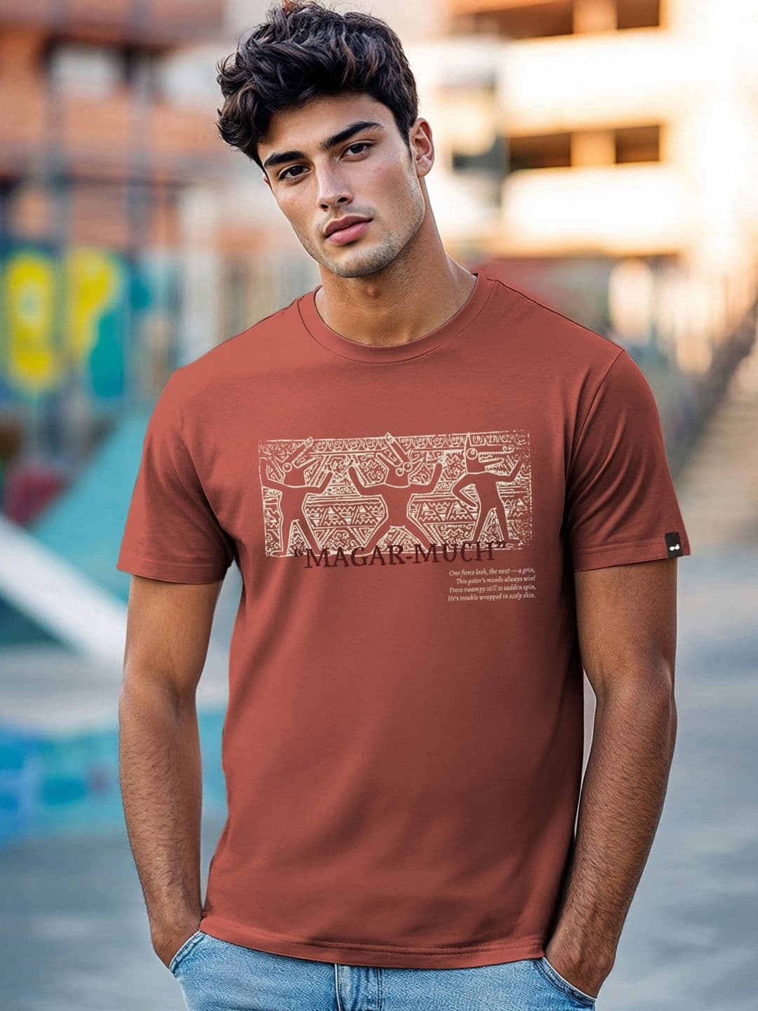 Bewakoof Magar Much Graphic Printed Pure Cotton T-shirt - view 1