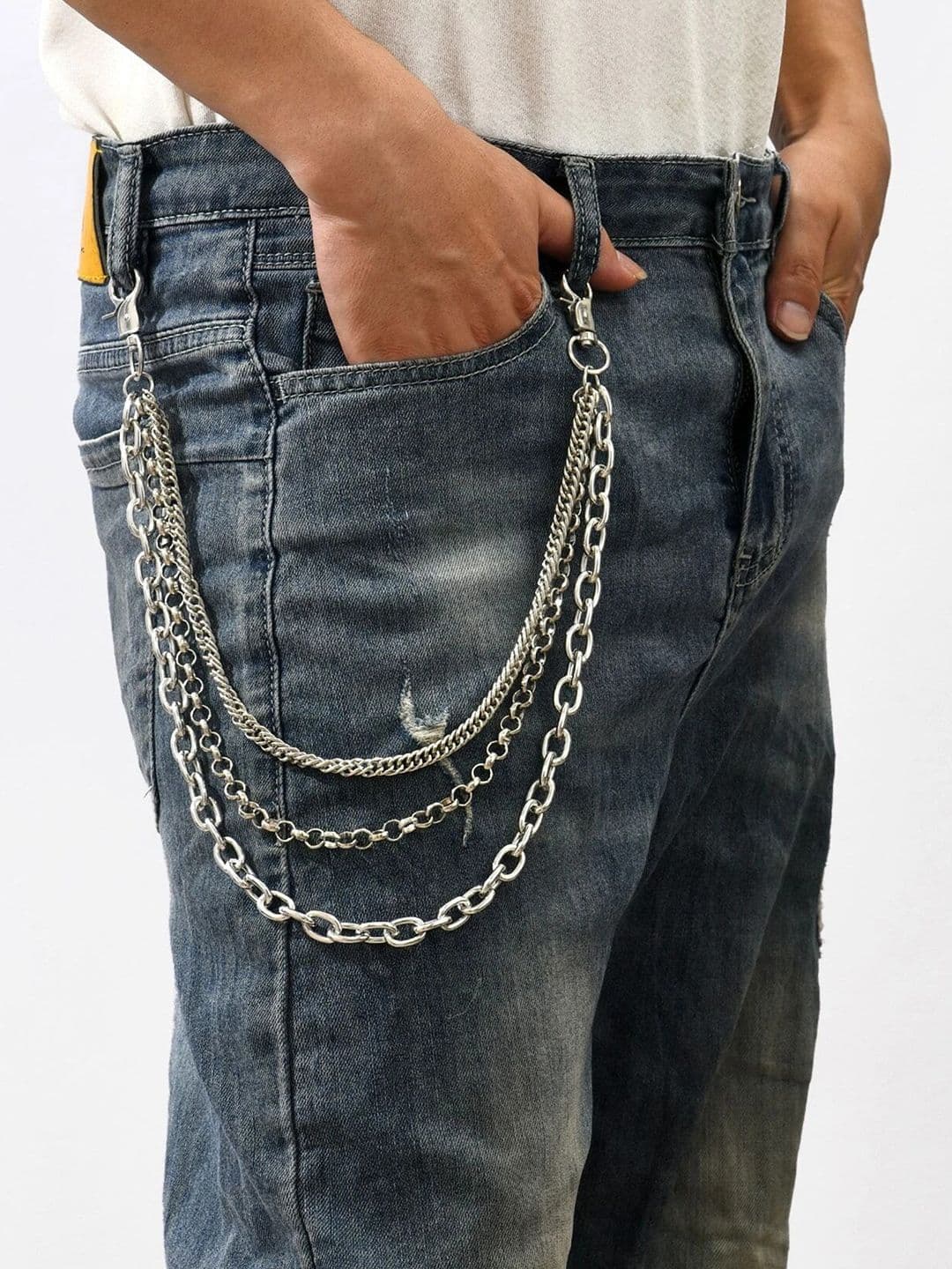 Its 4 You Unisex Silver-Jean Anchor & Rolo Pant Chain - view 1
