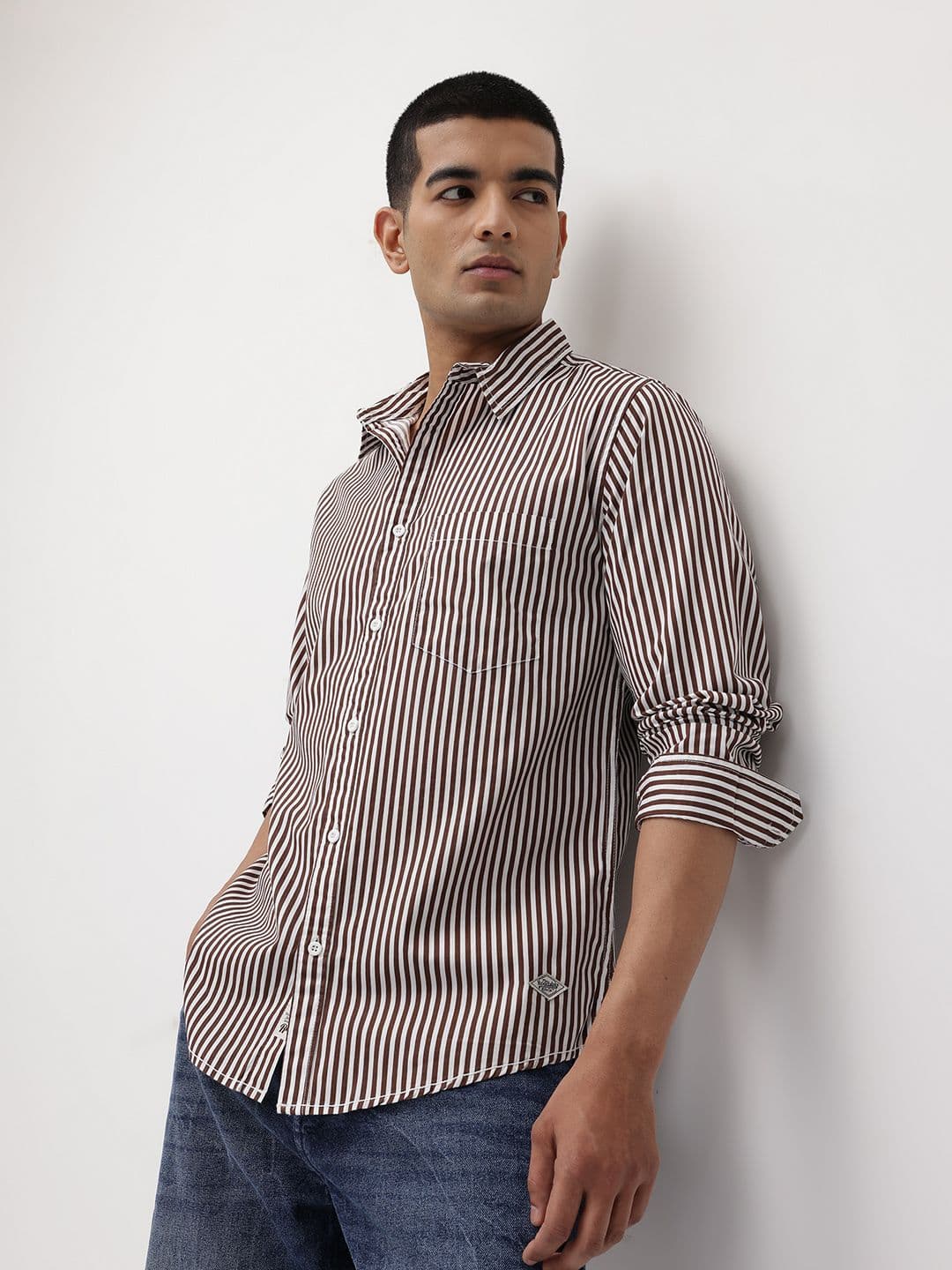 The Roadster Lifestyle Co. Striped Regular Fit Shirt - view 1
