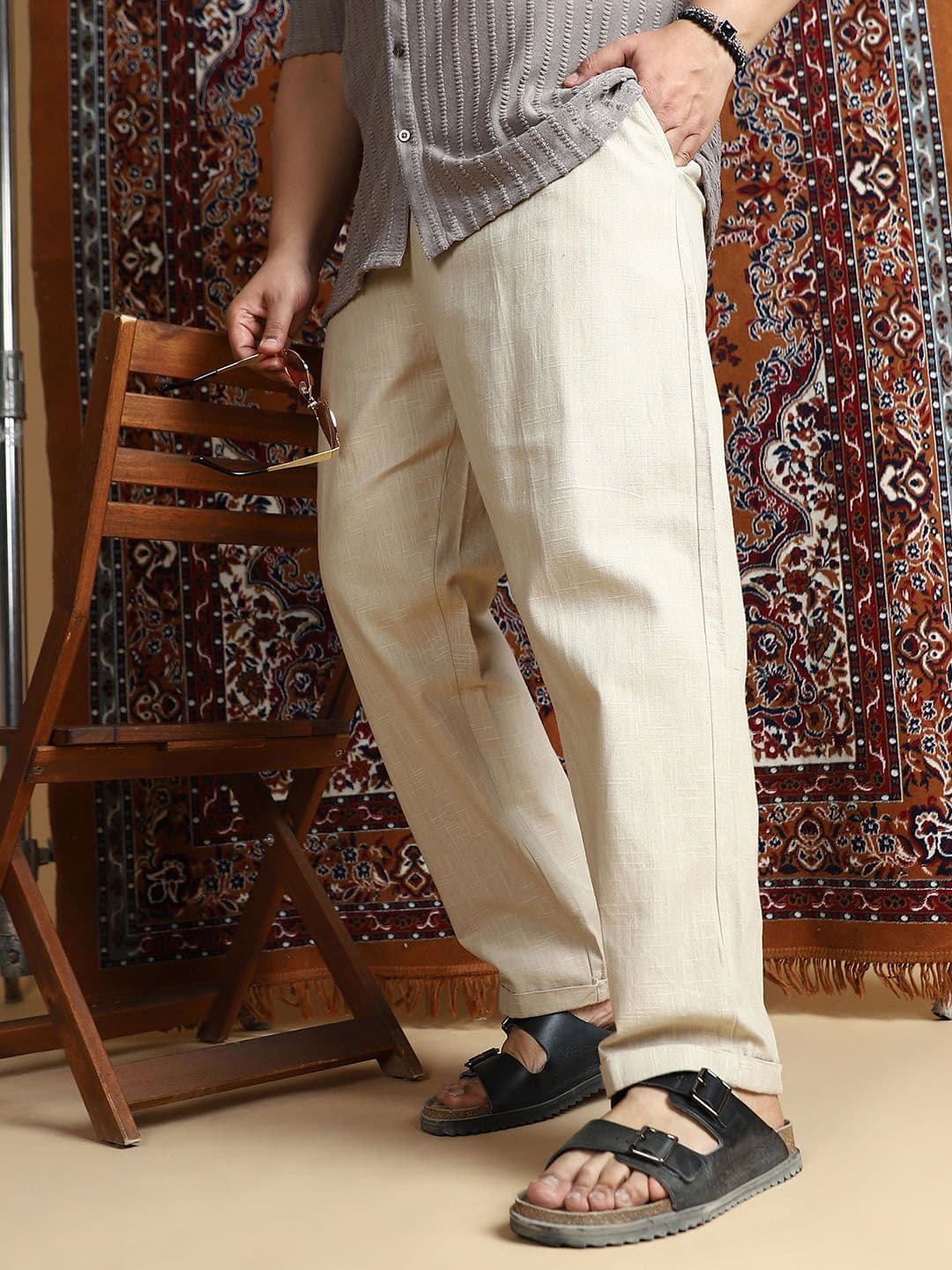 Instafab Plus Men Comfort Relaxed Fit Regular Trousers - view 1