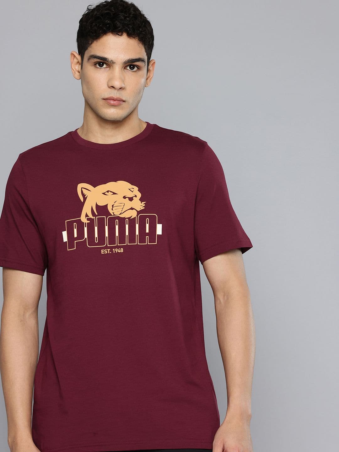 Puma Brand Logo Puff Printed Pure Cotton T-shirt - view 1