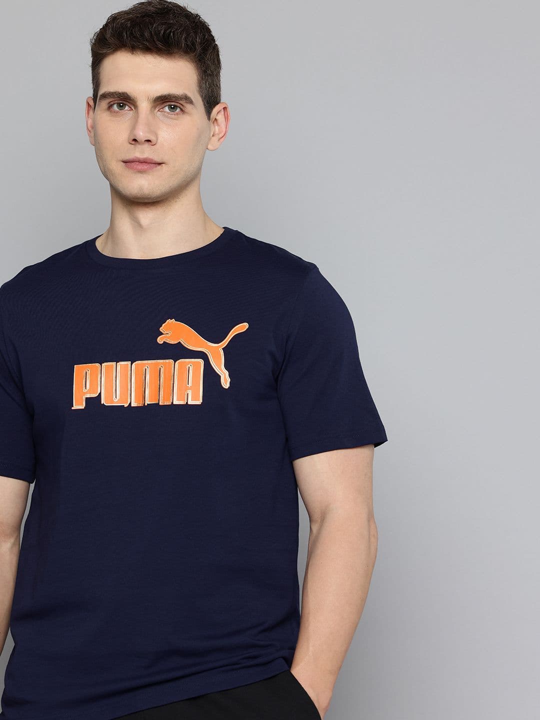 Puma Brand Logo Foil Printed Pure Cotton T-shirt - view 1