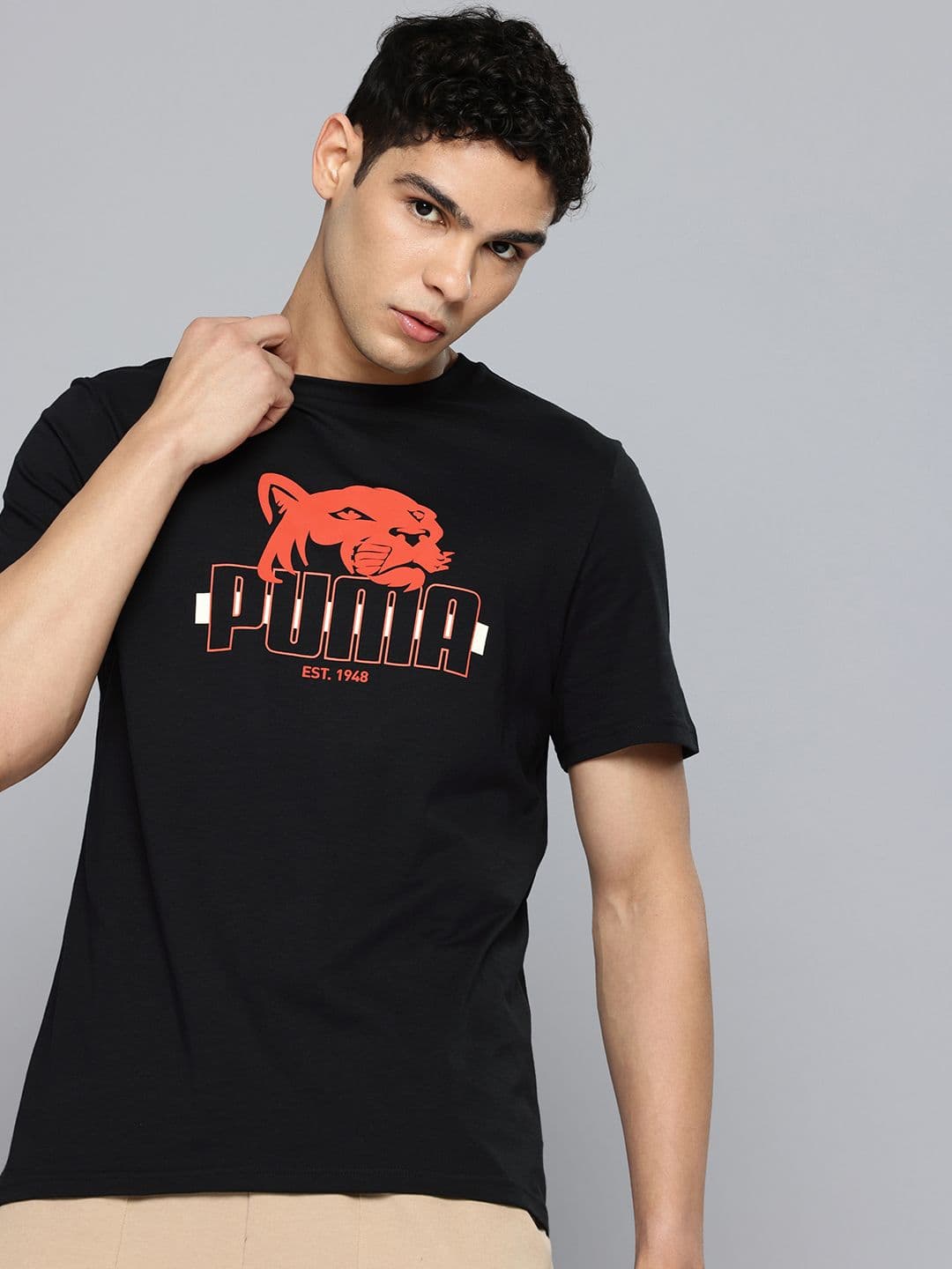 Puma Brand Logo Printed Pure Cotton T-shirt - view 1