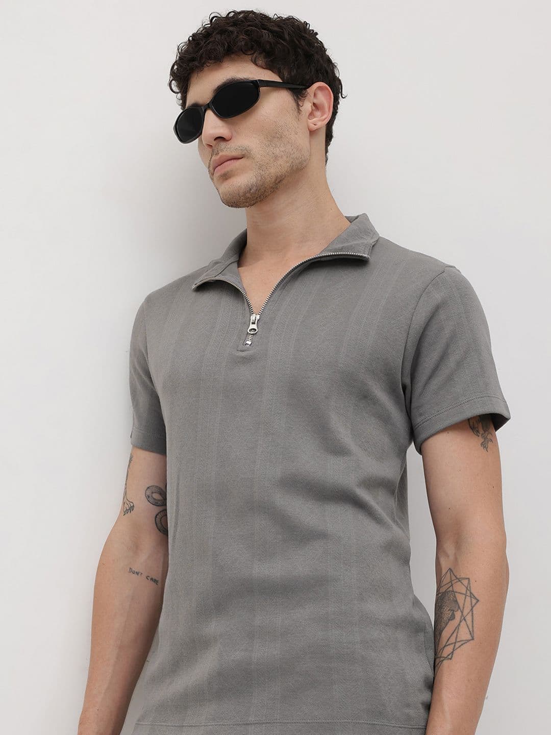 The Roadster Lifestyle Co. Men Striped Polo Collar T-shirt - view 1