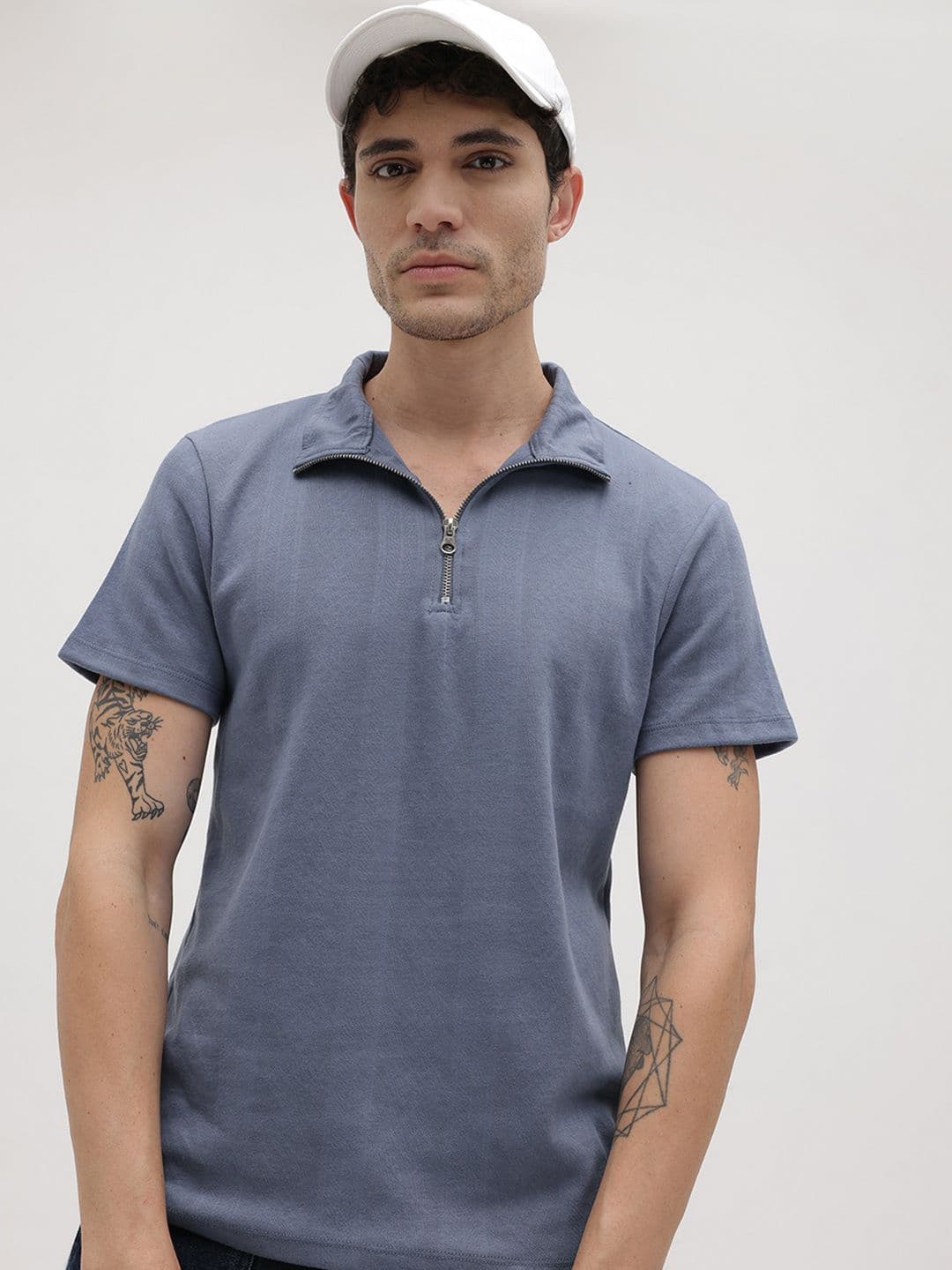 The Roadster Lifestyle Co. Men Striped Polo Collar T-shirt - view 1