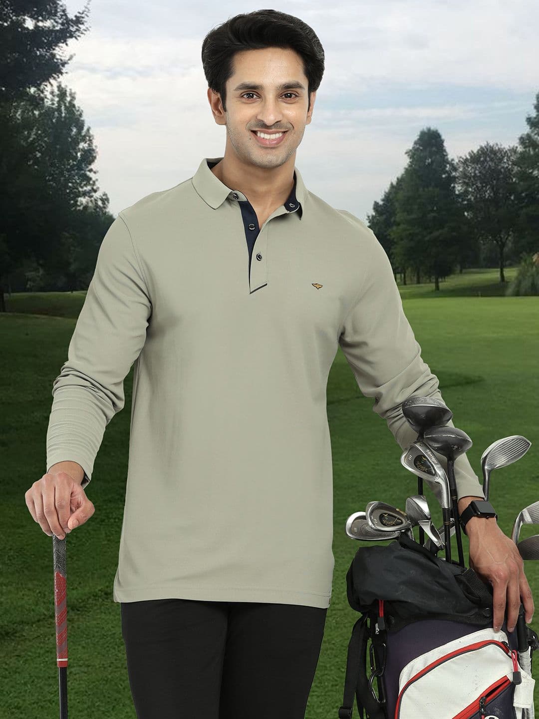 STELLERS Men Full Sleeve Wrinkle Free Stretchable Polo Collar T-shirt - view 1